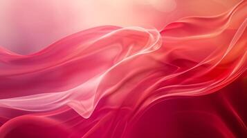 Red and pink background with three-dimensional smooth red waves. photo