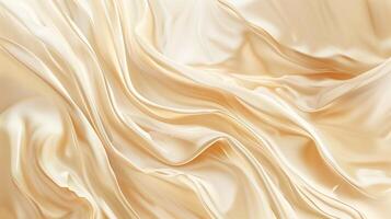 An abstract biege curved silk texture. Wavy fluid modern deluxe background. photo