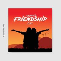 Happy Friendship Day poster design illustration. vector