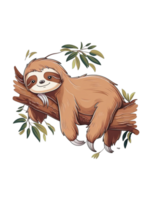 grafica di un' bradipo dire bugie su un' albero ramo png