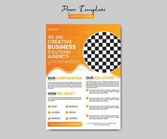 Business Solution Flyer Template Design. Business flyer design template for poster flyer. Graphic design layout with graphic elements and space for photo background. vector