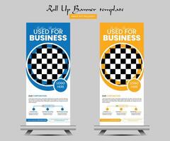 Premium Modern Roll Up Banner Template or corporate pull up banner design for business vector