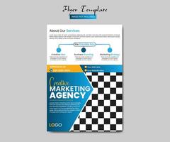 Business Solution Flyer Template Design. Business flyer design template for poster flyer. Graphic design layout with graphic elements and space for photo background. vector