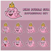 Bubble Gum Expression set. Mascot cartoon character for flavor, strain, label and packaging product. vector