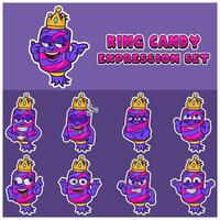 Candy Expression set. Mascot cartoon character for flavor, strain, label and packaging product. vector