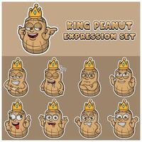 Peanut Expression set. Mascot cartoon character for flavor, strain, label and packaging product. vector