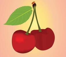 Realistc Red Cherry Design Illustration vector