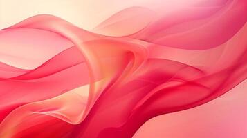 Red and pink background with three-dimensional smooth red waves. photo