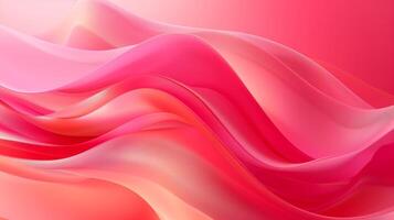 Red and pink background with three-dimensional smooth red waves. photo