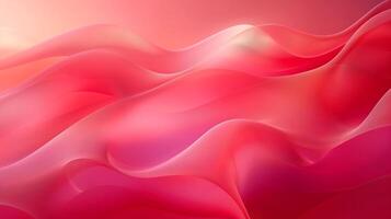 Red and pink background with three-dimensional smooth red waves. photo