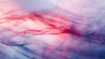 A blurred red and blue abstract shapes on a soft background. photo