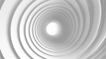 The white background with a 3D graphic of a big circle with smooth waves on center. photo