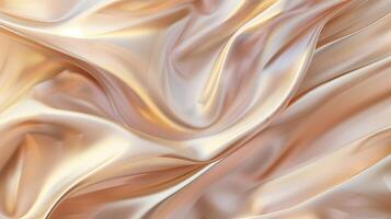 An abstract biege curved silk texture. Wavy fluid modern deluxe background. photo