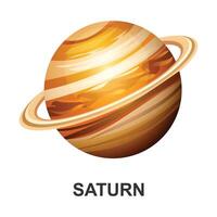 Saturn planet with ring. Illustration isolated on white background vector