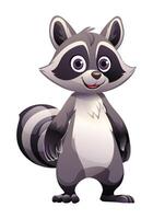 Raccoon cartoon character illustration isolated on white background vector