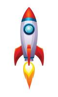 Spaceship rocket cartoon illustration isolated on white background vector