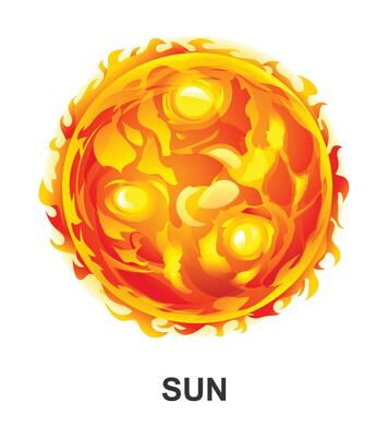 Sun illustration isolated on white background