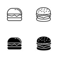 hamburguesas icono plano ilustración vector