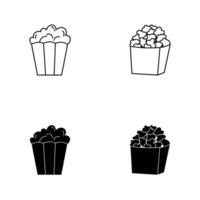 palomitas de maiz icono plano ilustración vector