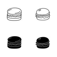 macarrones icono plano ilustración vector