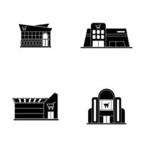 shopping mall icon flat illustration vector