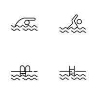 swiming pool icon flat illustration vector