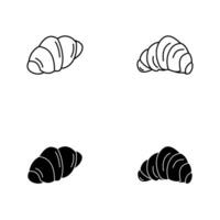 Flat Croissant icon flat illustration vector