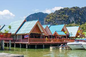 Ko Panyi - muslim fishing village. Koh Panyee settlement built on stilts of Phang Nga Bay, Thailand photo