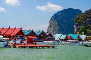 Ko Panyi - muslim fishing village. Koh Panyee settlement built on stilts of Phang Nga Bay, Thailand photo