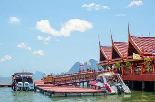 Ko Panyi - muslim fishing village. Koh Panyee settlement built on stilts of Phang Nga Bay, Thailand photo