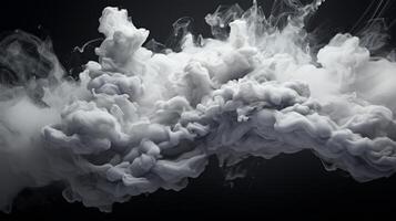 White acrylic colors and ink in water. Abstract background. photo