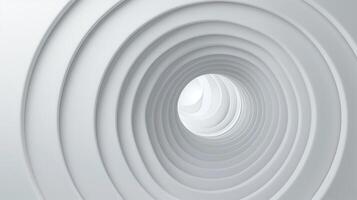 The white background with a 3D graphic of a big circle with smooth waves on center. photo