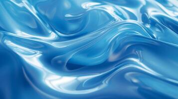 An abstract blue background with blurred waves and soft light. An abstract fluid shapes and elegant curves, modern minimalist design. photo