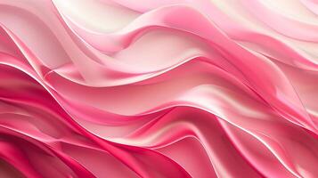 Red and pink background with three-dimensional smooth red waves. photo