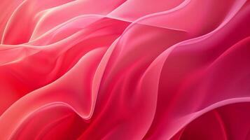 Red and pink background with three-dimensional smooth red waves. photo