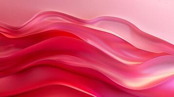 Red and pink background with three-dimensional smooth red waves. photo