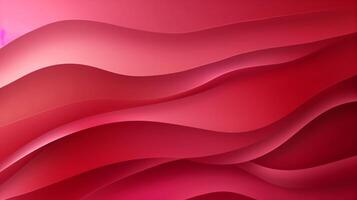 Red and pink background with three-dimensional smooth red waves. photo
