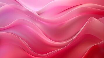 Red and pink background with three-dimensional smooth red waves. photo