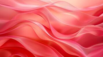 Red and pink background with three-dimensional smooth red waves. photo