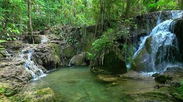 Tropical waterfall in the jungle, Thailand. video