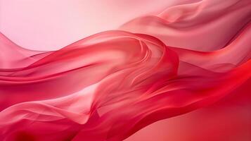 Red and pink background with three-dimensional smooth red waves. photo