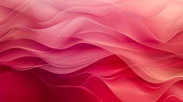 Red and pink background with three-dimensional smooth red waves. photo