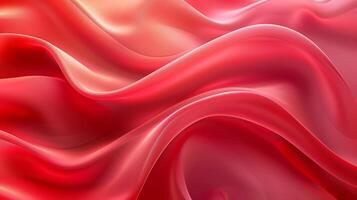 Red and pink background with three-dimensional smooth red waves. photo