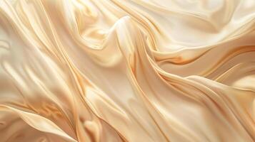 An abstract biege curved silk texture. Wavy fluid modern deluxe background. photo