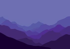 Landscape with the mountains. Illustration in flat style. vector