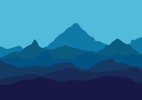 paisaje con montañas. ilustración en plano estilo. vector