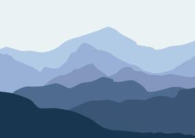 Landscape with mountains. Illustration in flat style. vector