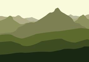 Landscape with mountains. Illustration in flat style. vector