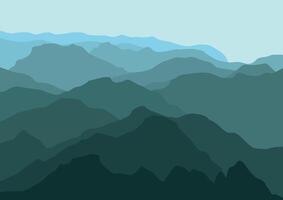 Landscape with the mountains. Illustration in flat style. vector