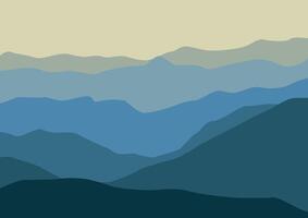 Landscape with mountains. Illustration in flat style. vector